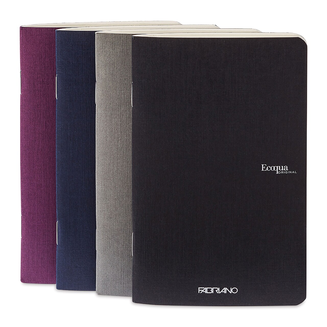 Fabriano EcoQua Staplebound Notebooks - Pkg of 4, Winter Colors, 3.5" x 5.5", Blank